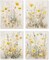 Summer Floral Wall Art Prints Set of 4, Summer Yellow Daisy Flower Wall Posters Decor for Farmhouse Home Living Room Porch Patio, Floral Poster Prints (8x10 Inches UNFRAMED)